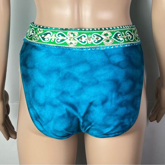 Gottex Vintage Underwire High Leg Teal Blue Two Piece Bikini Set - Picture 8 of 15